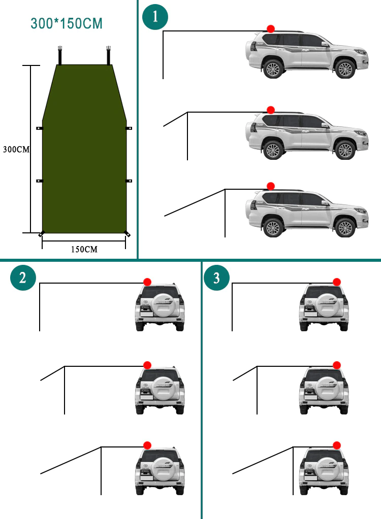 Cheap Goat Tents Car Camping Side Awning SUV Car Side Tent Outdoor Off road Vehicle Sun Shelter Self driving Car Canopy Beach Fishing Pergola Tents 